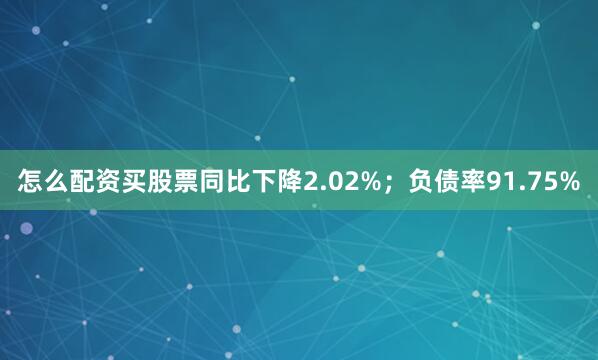 怎么配资买股票同比下降2.02%；负债率91.75%